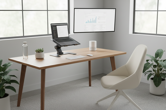desk laptop holder ergonomic setup