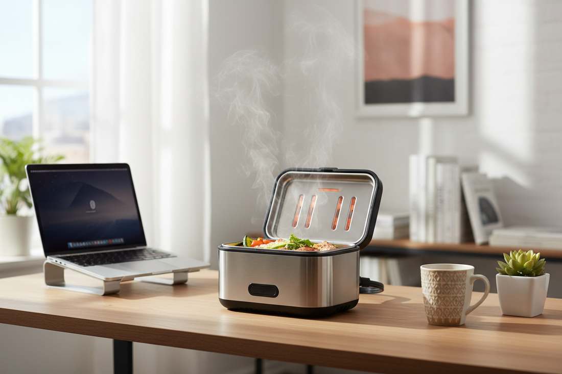 Compact portable lunch warmer with USB charging