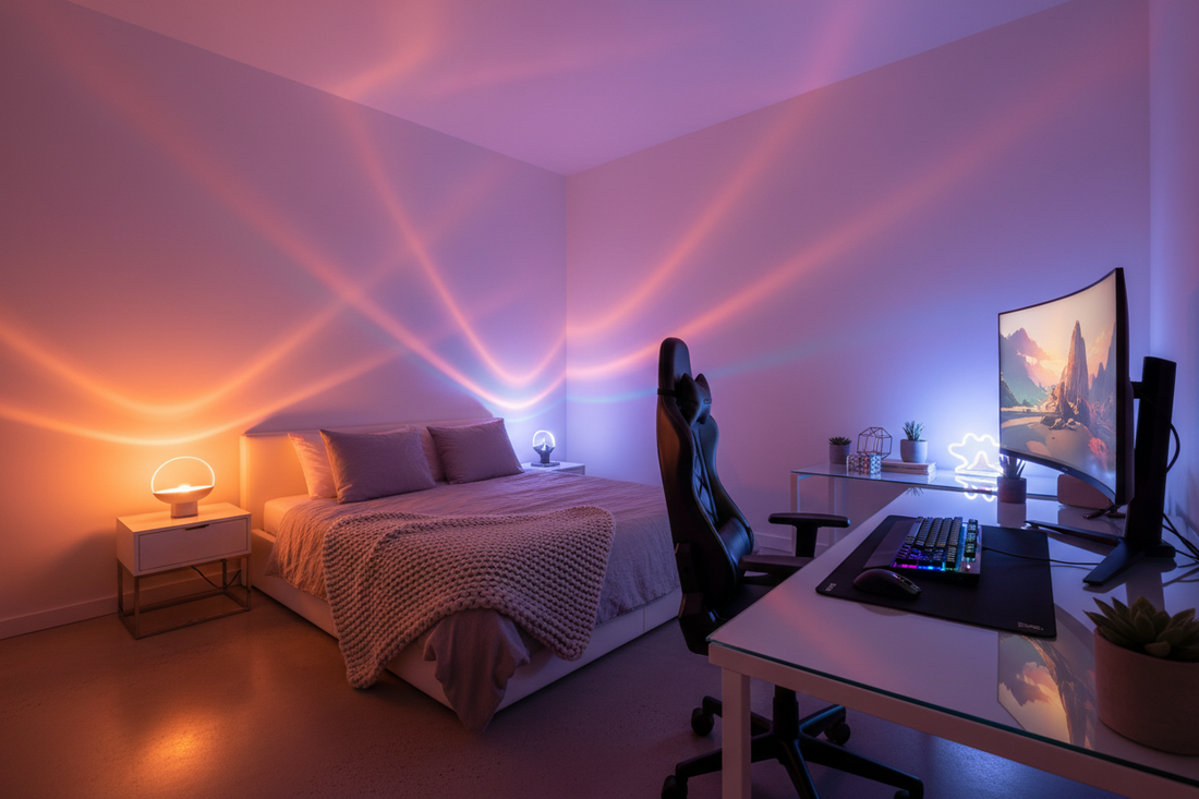 RGB sunset lamp used for photography and TikTok content creation