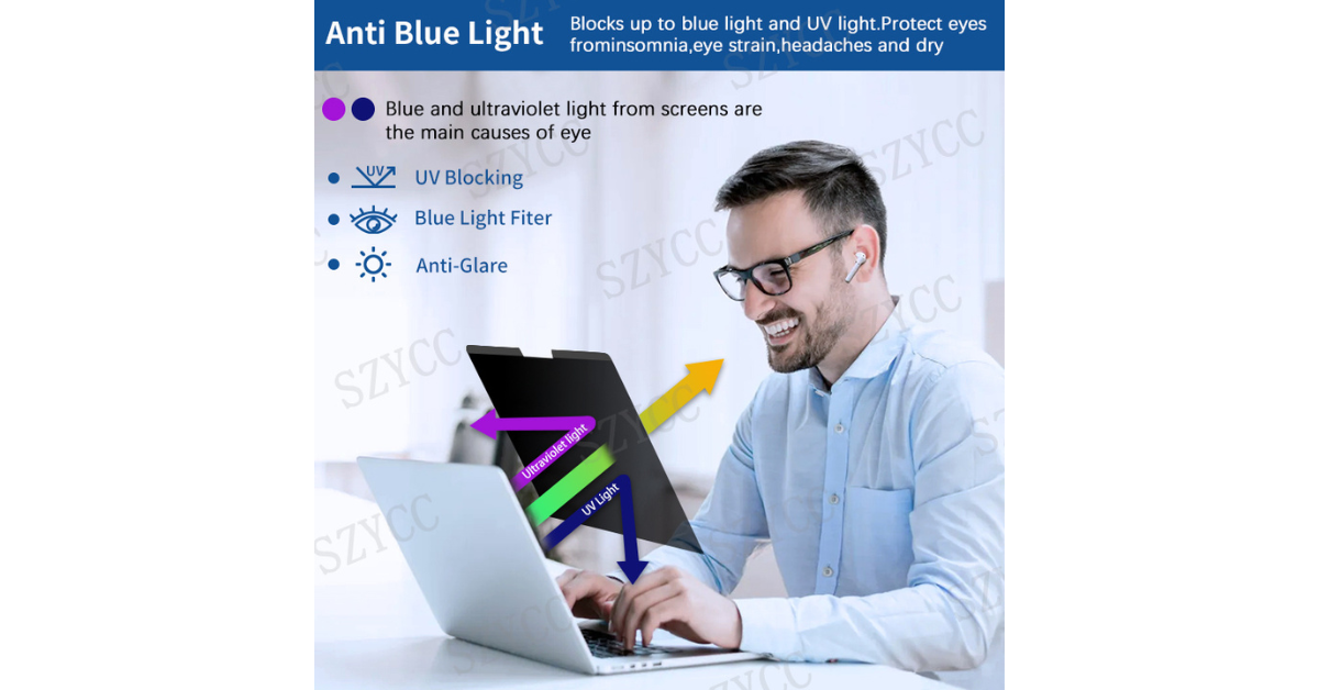 14 inch laptop privacy screen side angle view
