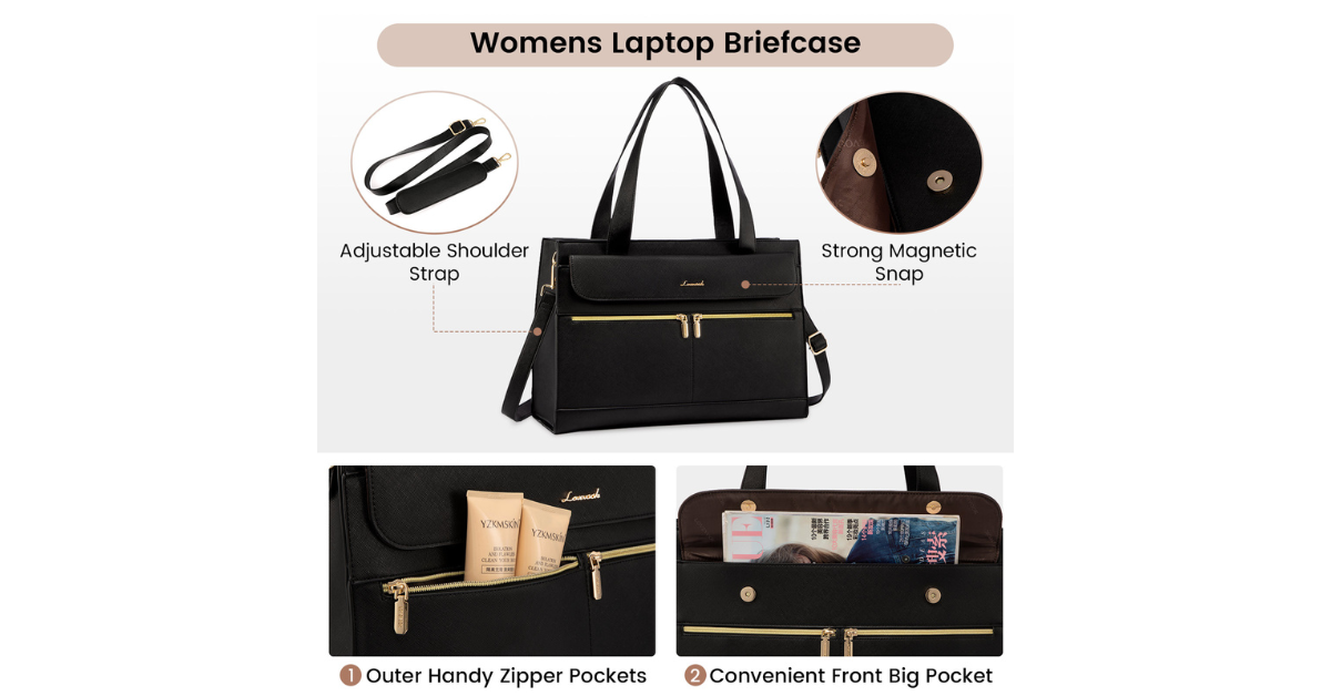 LOVEVOOK Leather Laptop Purse for Women