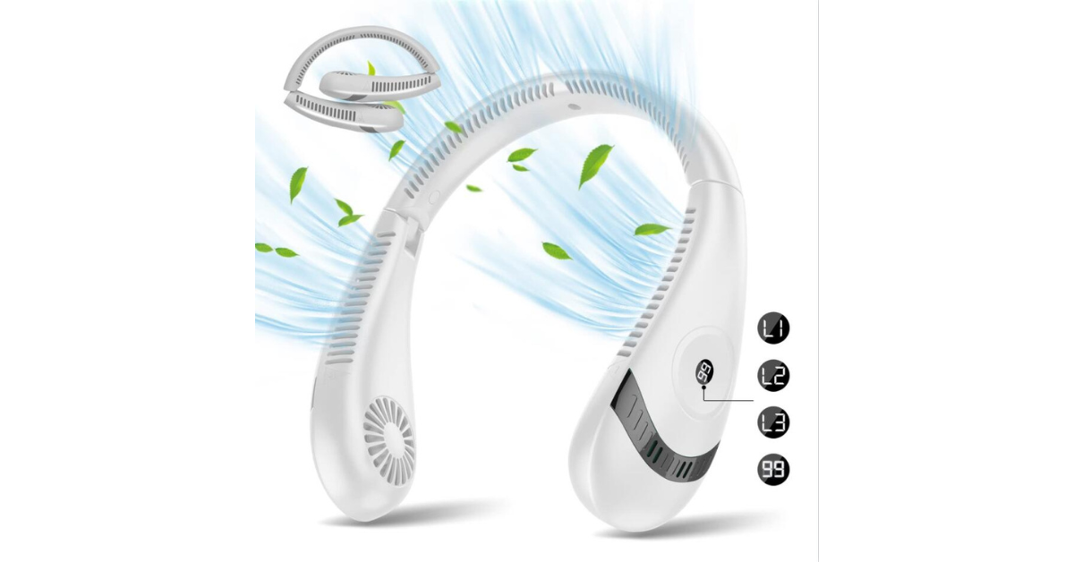 Foldable Rechargeable Bladeless Neck Fan – Hands-Free