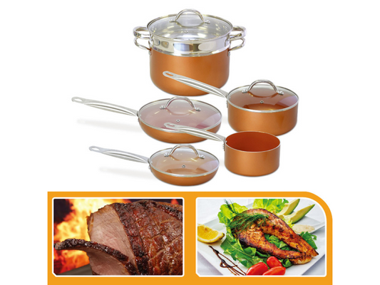 10pcs Aluminum Alloy Ceramic Cookware Set – Nonstick, Eco-Friendly Kitchen Tools
