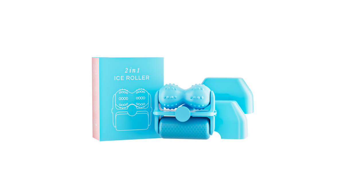 2in1 Silicone Ice Roller for Face & Neck | Cooling Massager