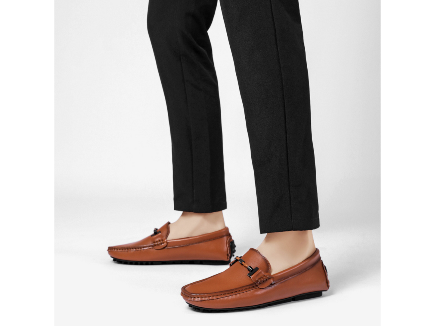 Men’s Black Leather Loafers | Slip-On Driving Shoes 2025