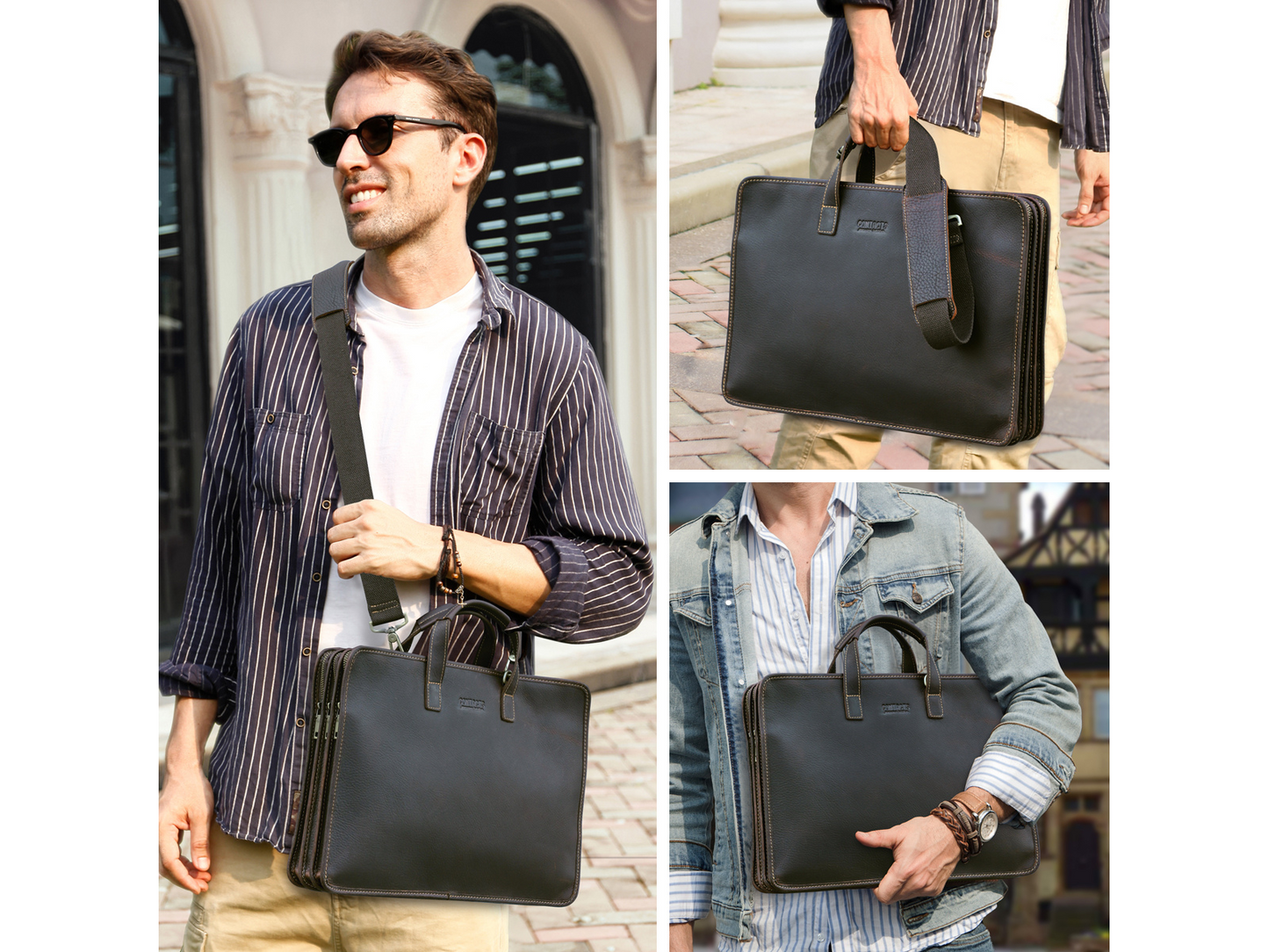 Marrant 5013 Genuine Leather Laptop Bag for Men – 17 Inch Business Briefcase