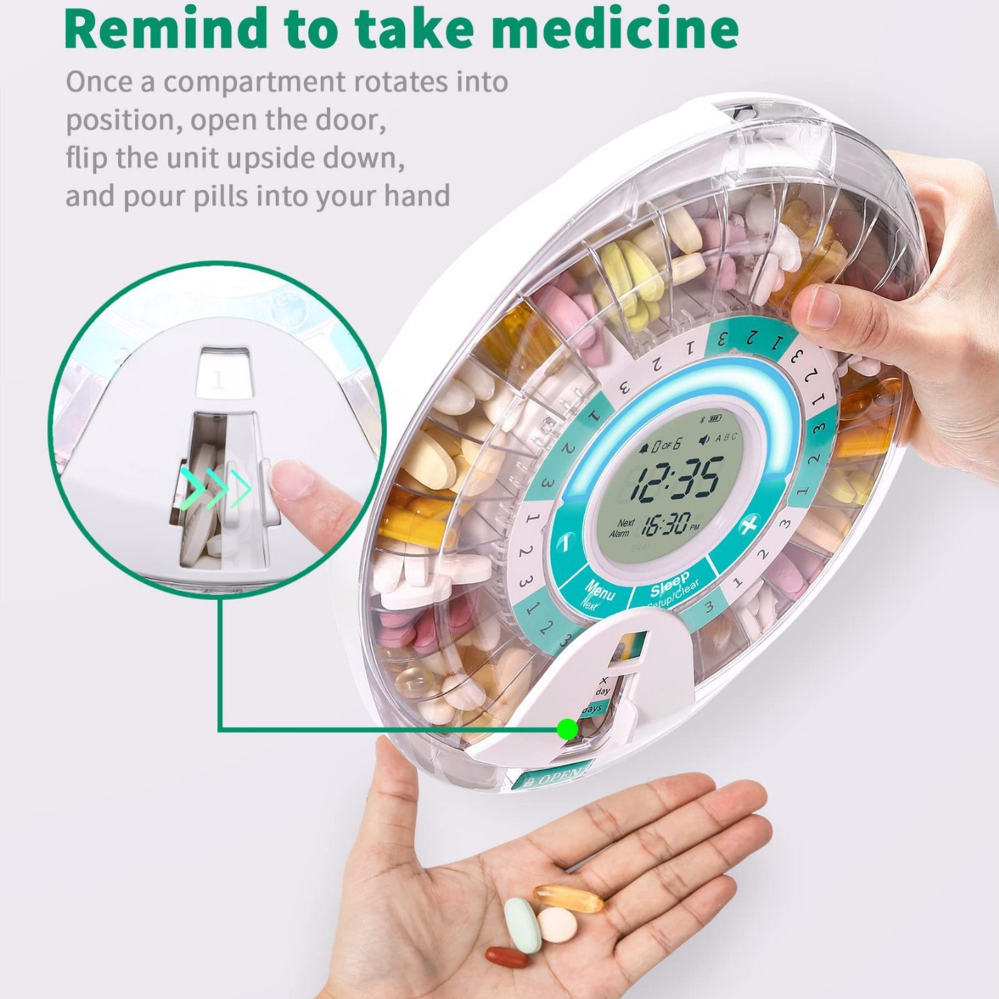 28 compartment pill organizer for weekly medication planning and organized daily doses