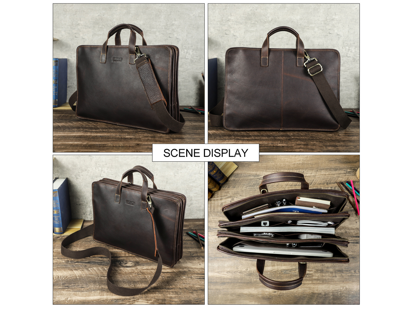 Marrant 5013 Genuine Leather Laptop Bag for Men – 17 Inch Business Briefcase