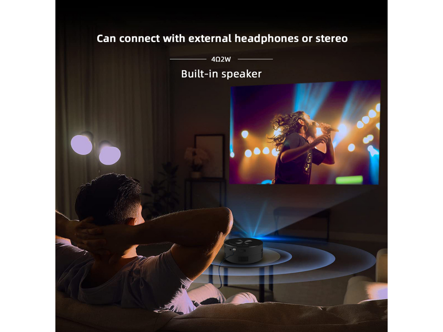 Tiny Style YT200 Mini Portable Projector – Pocket-Sized LCD Projector with Built-In Speakers