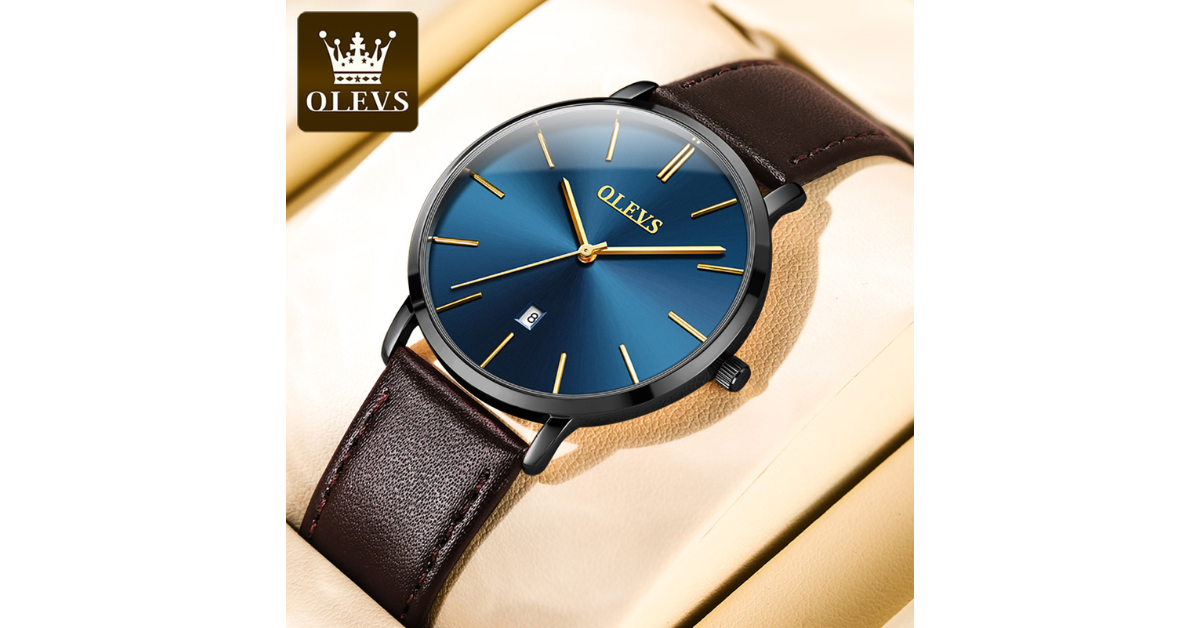OLEVS 5869 Minimalist Leather Watch for Men – Style Meets Precision
