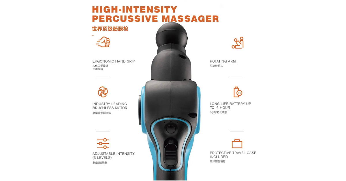Recovery Professional Cold and Heated Massage Gun – Sharper Image Deep Tissue Relief