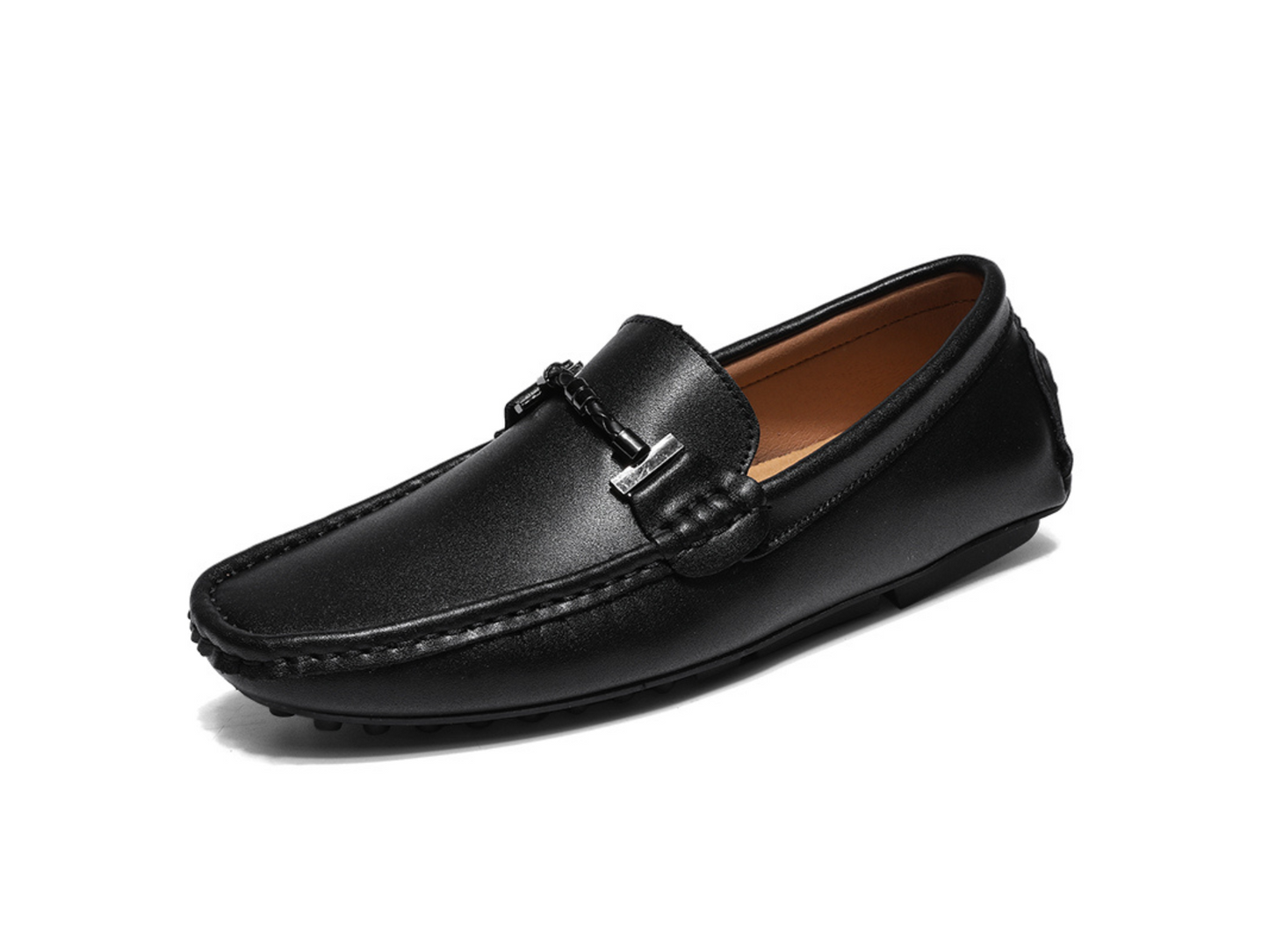 Men’s Black Leather Loafers | Slip-On Driving Shoes 2025
