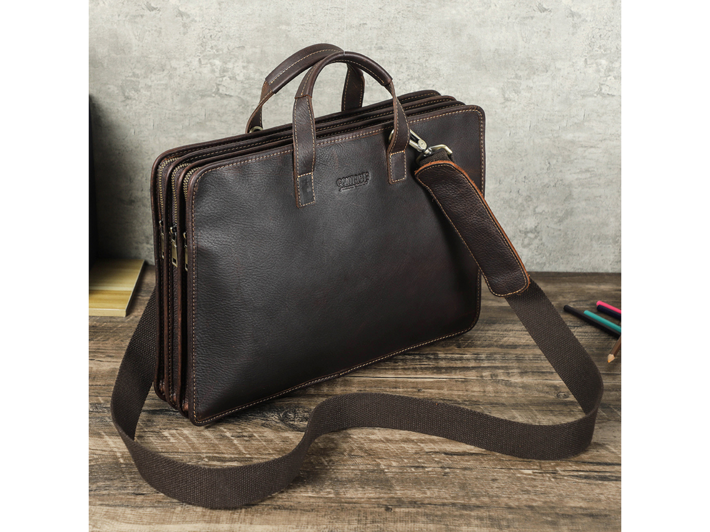 Marrant 5013 Genuine Leather Laptop Bag for Men – 17 Inch Business Briefcase