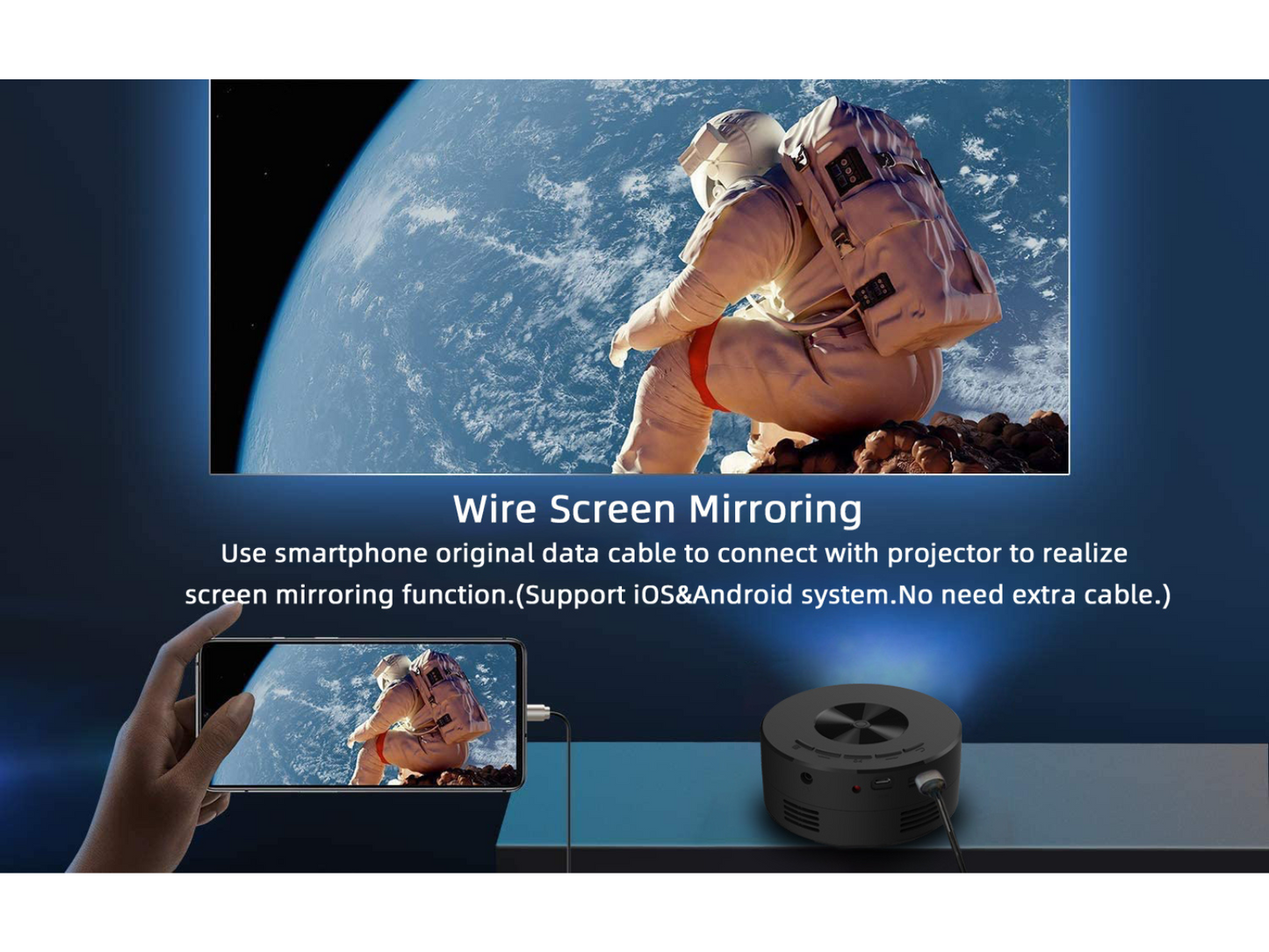 Tiny Style YT200 Mini Portable Projector – Pocket-Sized LCD Projector with Built-In Speakers