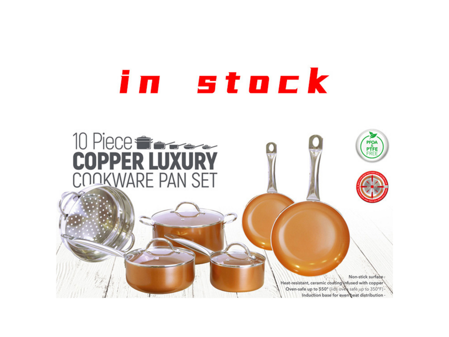 10pcs Aluminum Alloy Ceramic Cookware Set – Nonstick, Eco-Friendly Kitchen Tools