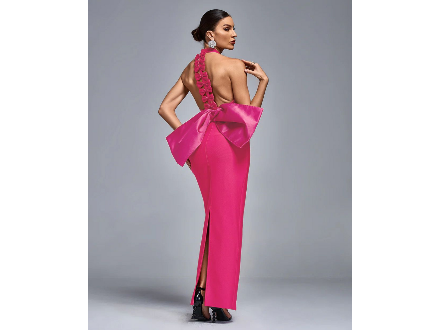 Custom Red Black Backless Bow Casual Club Dress – Elegant Sexy Red Maxi Dress for Women 2025
