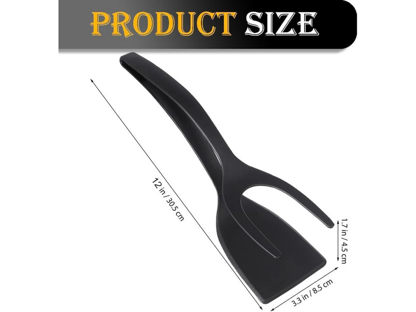New 2 in 1 Grip Flip Spatula Tongs – Non-Stick Nylon Cooking Tool