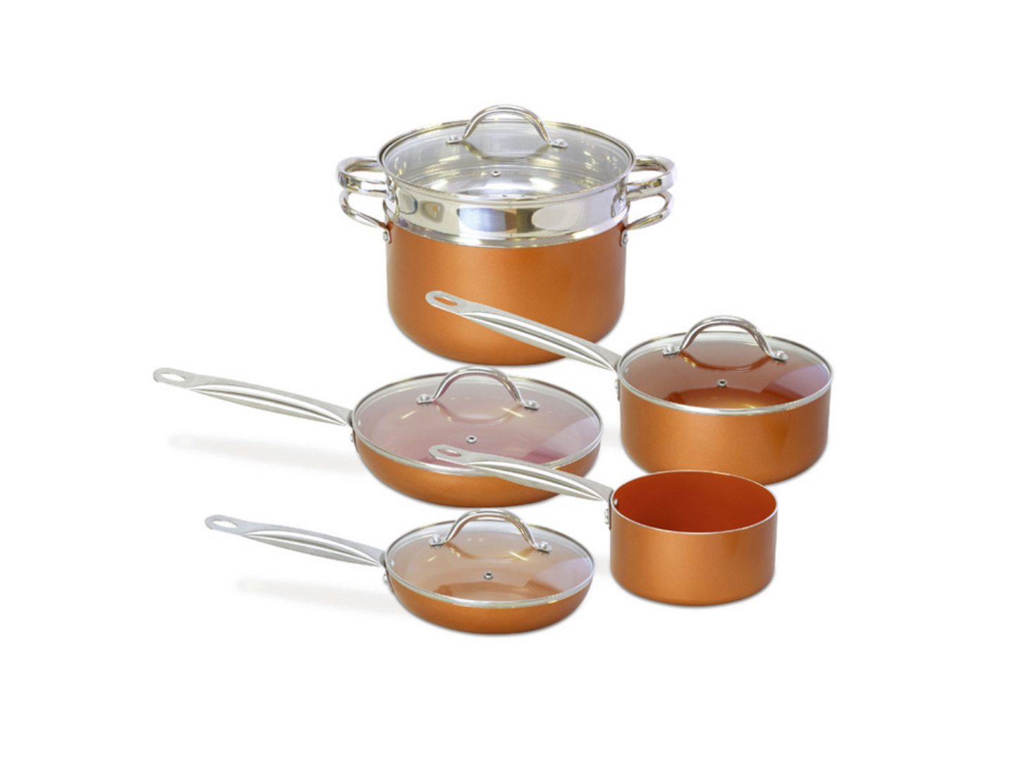 10pcs Aluminum Alloy Ceramic Cookware Set – Nonstick, Eco-Friendly Kitchen Tools