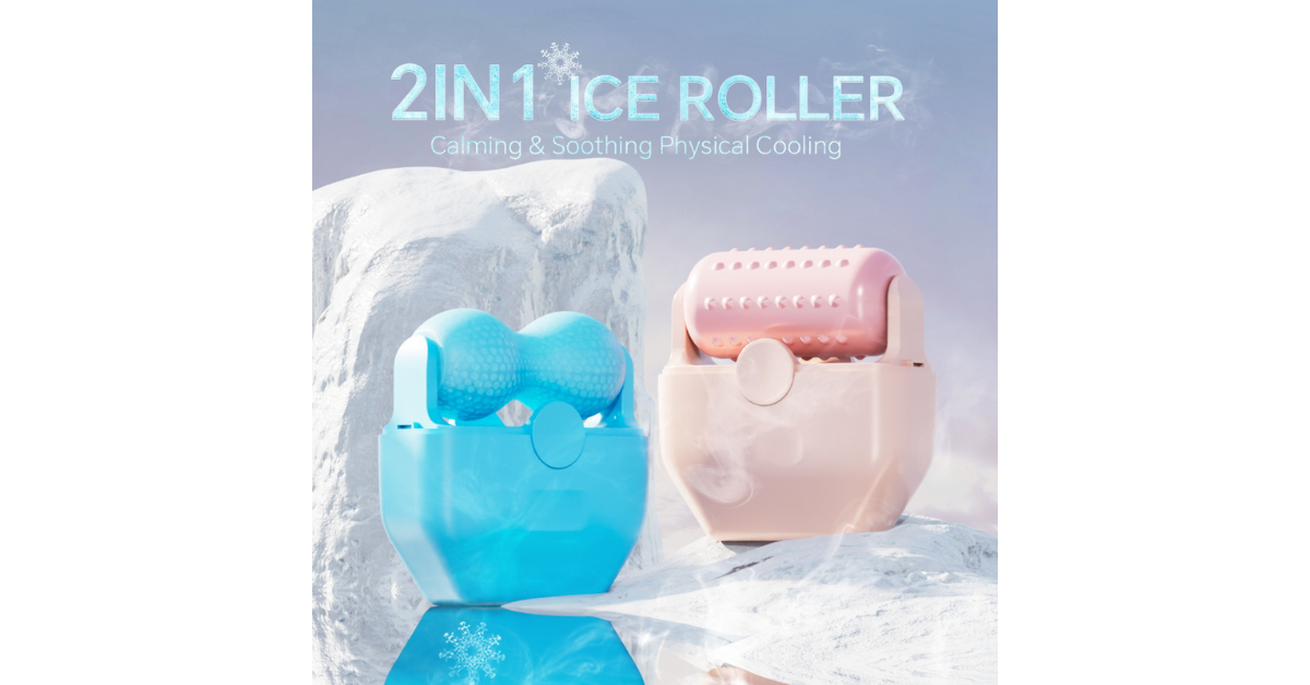 2in1 Silicone Ice Roller for Face & Neck | Cooling Massager