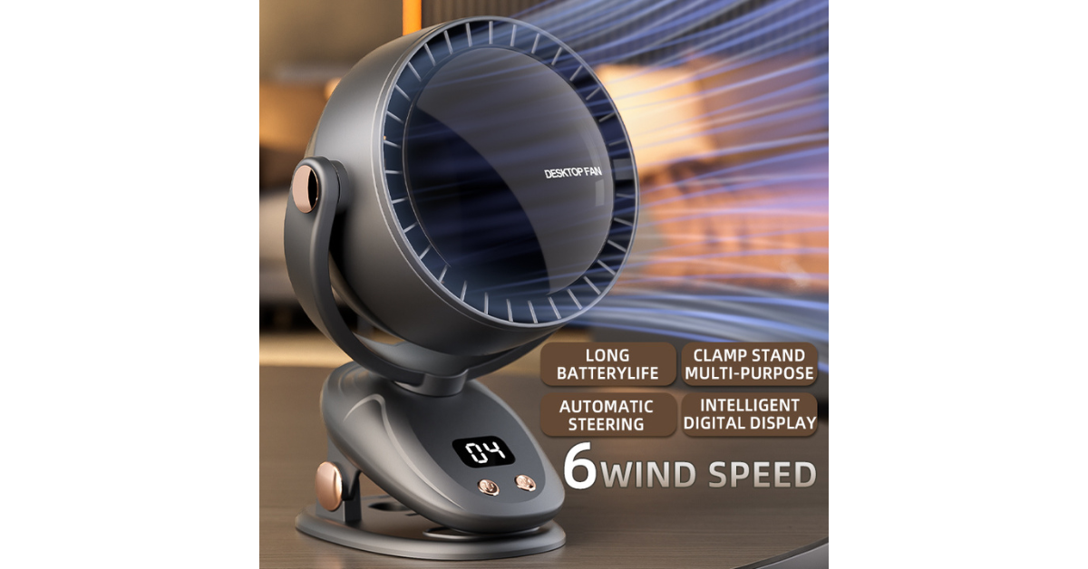 Bladeless Desk Fan – Ultra Quiet USB Fan with Digital Display