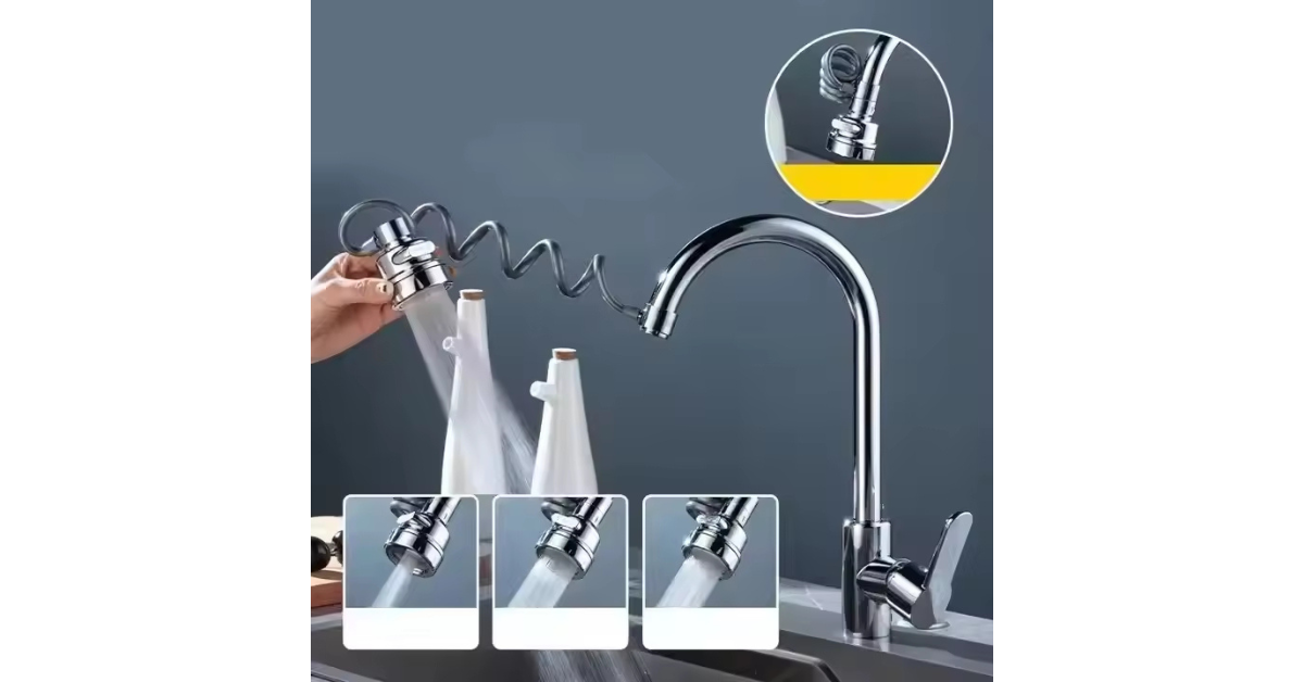 swivel faucet extender close up