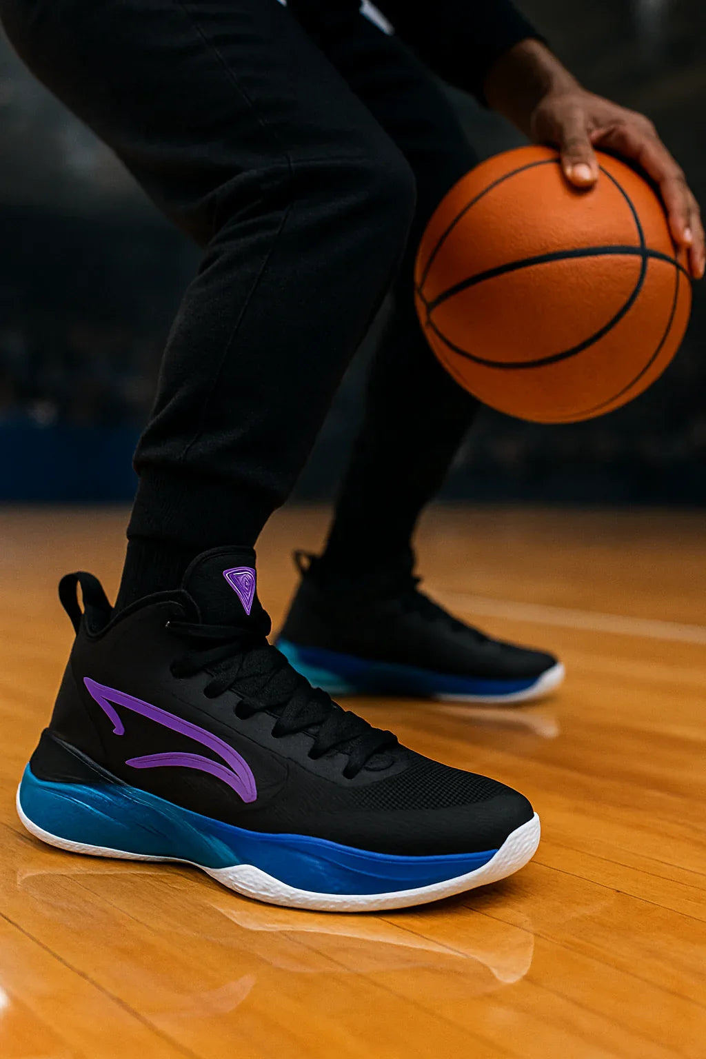 Hot Pink Basketball Shoes for Men – Shock Absorption, Anti-Slip Rubber Sole, High-Top Court Sneakers - vitaliqa