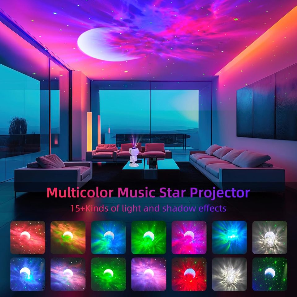 astronaut galaxy projector with bluetooth speaker