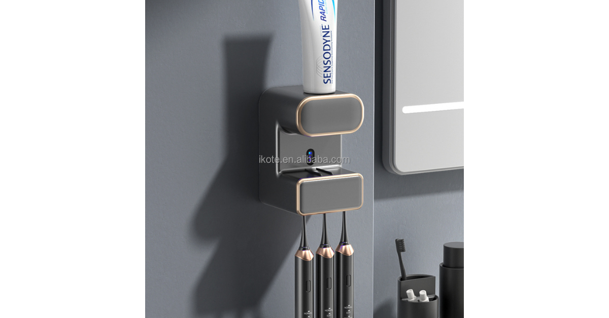 Automatic toothpaste dispenser bathroom setup
