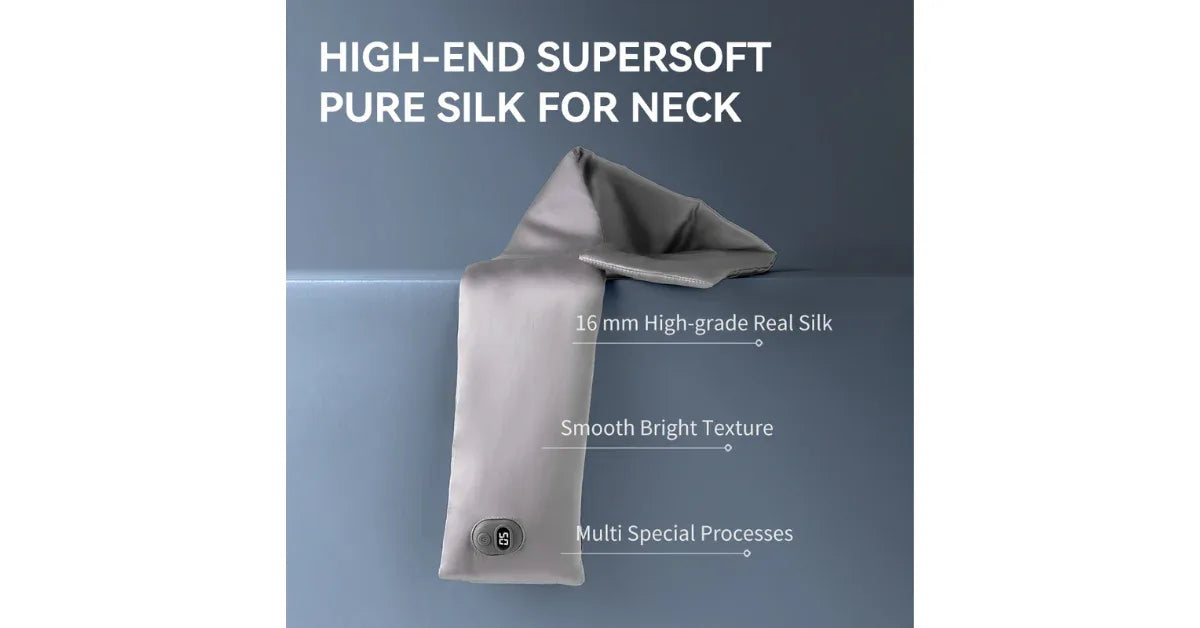 Battery Heated Graphene Silk Neck Warmer – Premium Heated Neck Wrap for Pain Relief - vitaliqa