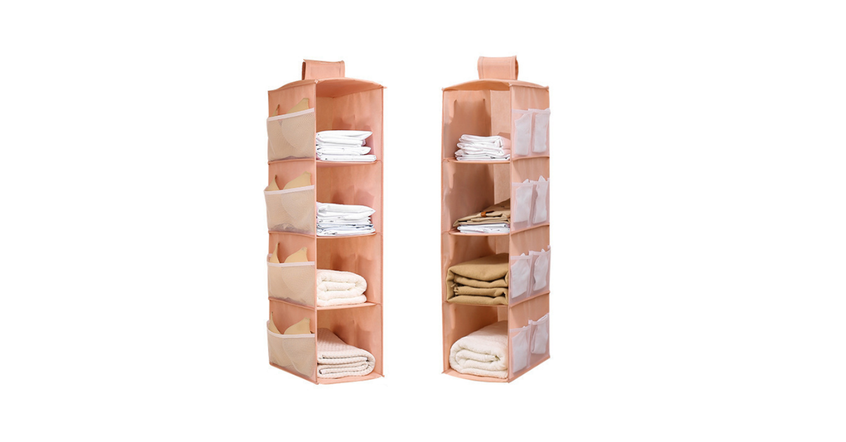 Flexible 4-shelf organizer in modern living room