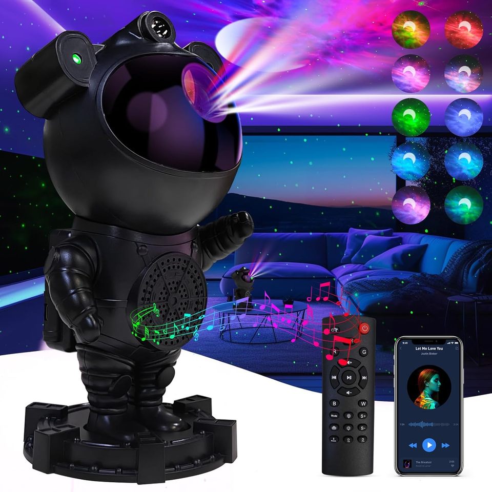 gaming room lights galaxy projector setup