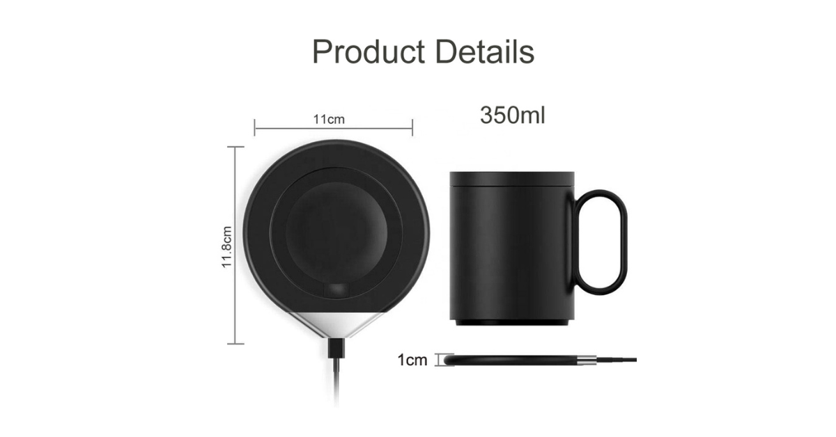 Wireless coffee mug warmer with phone charging