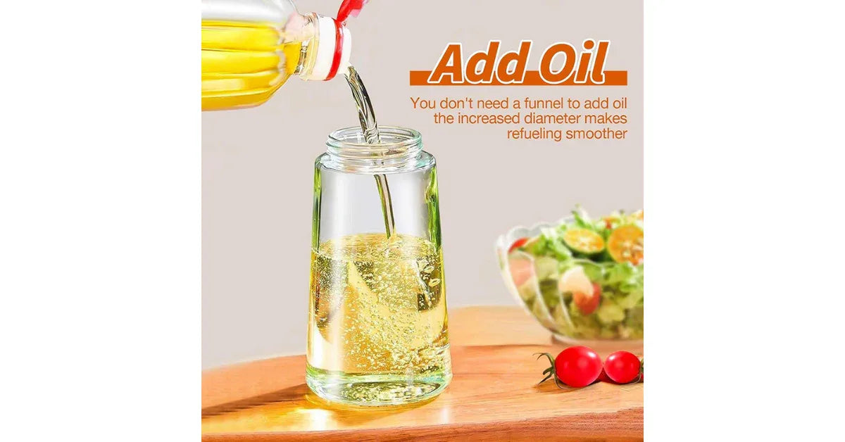 2-in-1 Olive Oil Dispenser Bottle & Glass Oil Sprayer 470ml/600ml – Premium Leak-Proof Kitchen Tool - vitaliqa