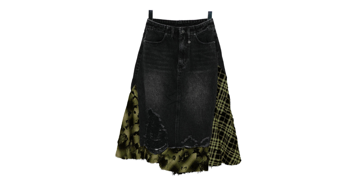 high waist asymmetrical skirt women