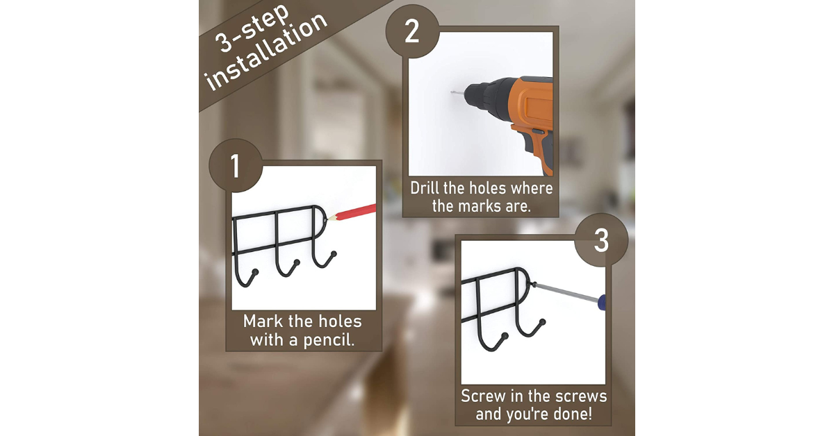 Kitchen organization using wall-mounted rack