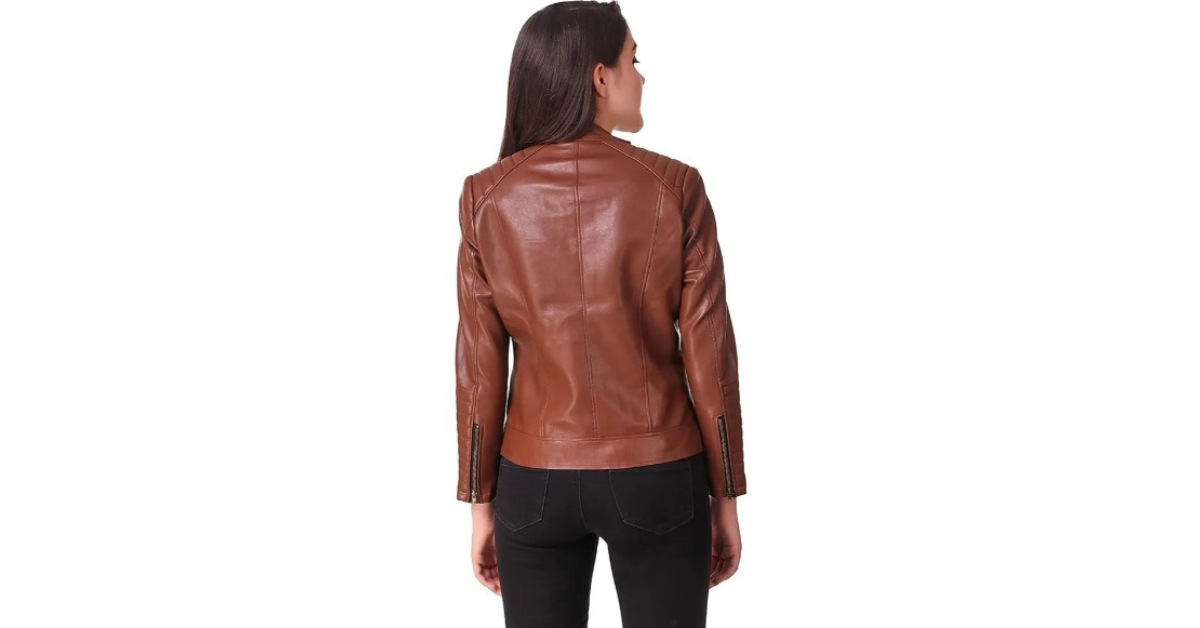 women leather jacket black double breasted