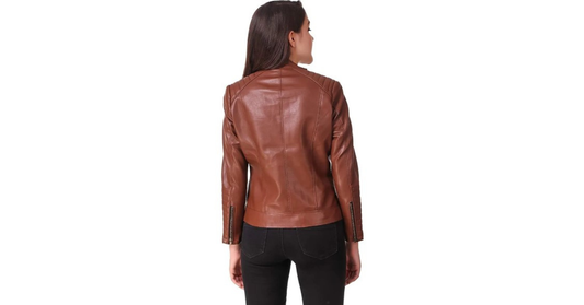women leather jacket black double breasted