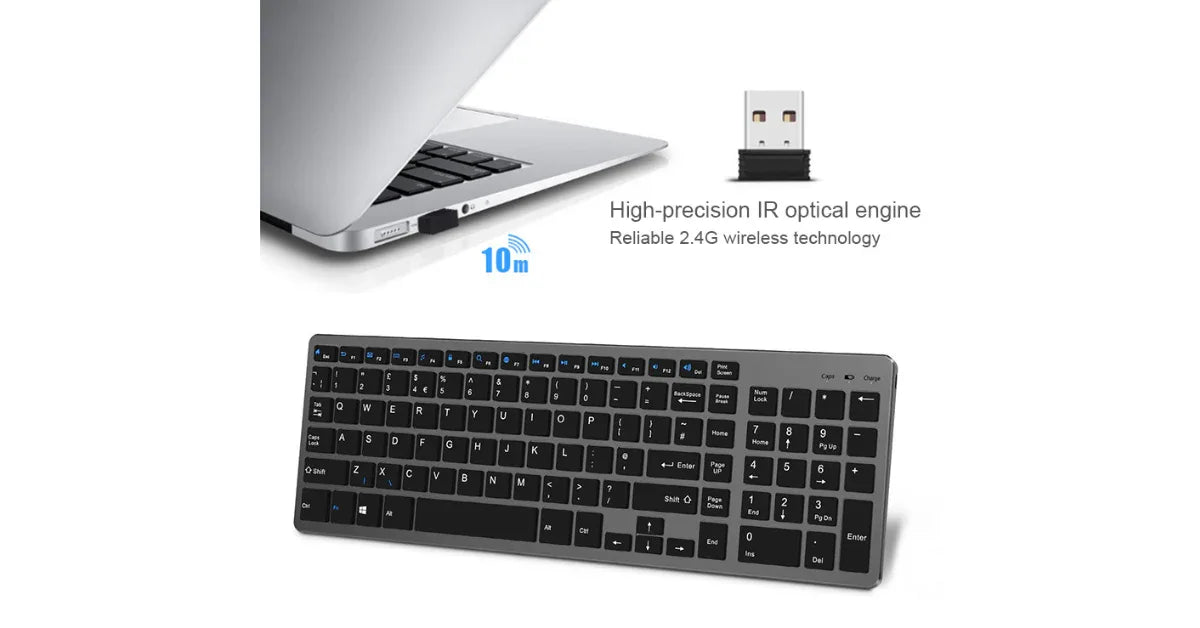 Ergonomic Bluetooth Wireless Keyboard and Mouse Combo – Rechargeable 2.4G RGB Set - vitaliqa
