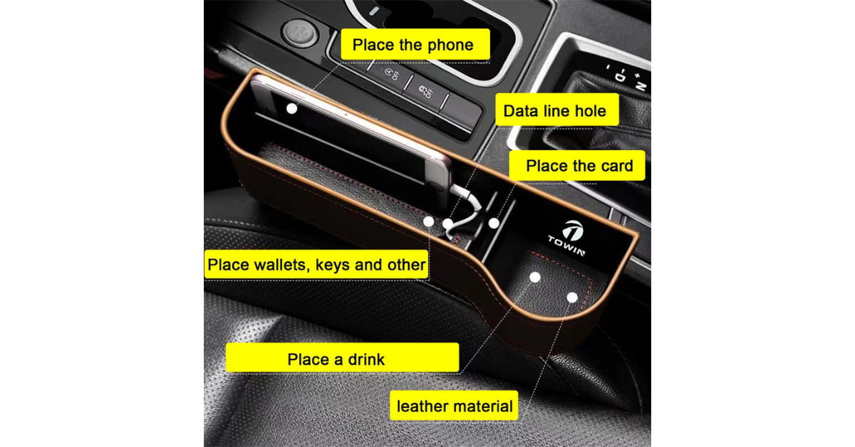 car seat gap filler organizer installed