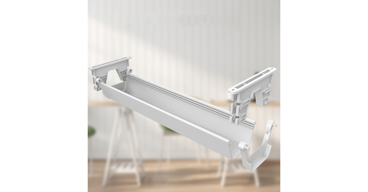 desk wire management with perforated cable tray