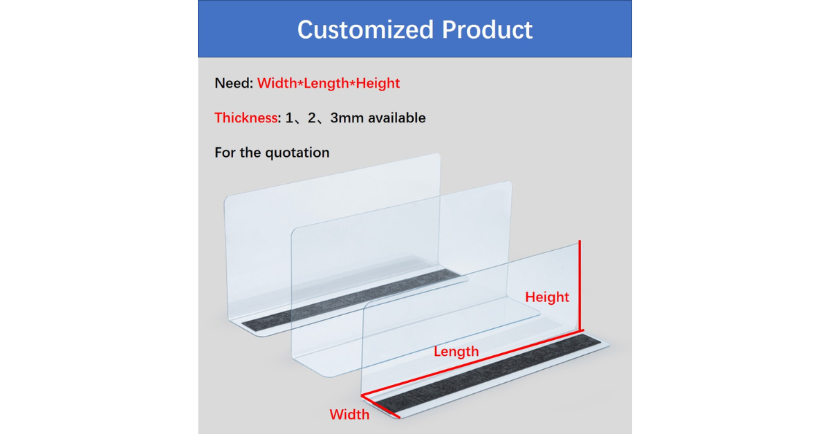 clear acrylic shelf divider in closet