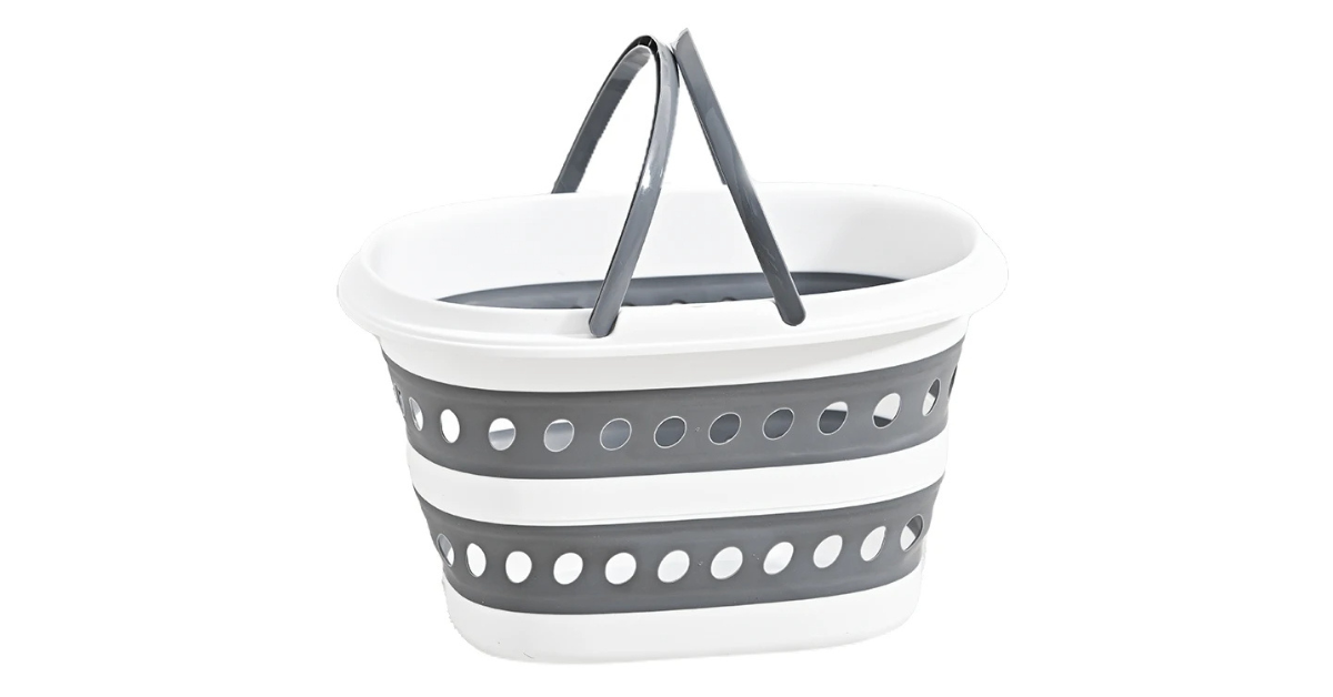 collapsible laundry basket folded flat