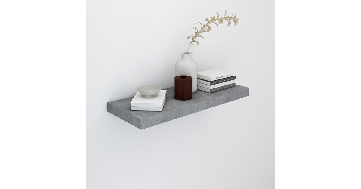 Floating shelf holding bathroom essentials