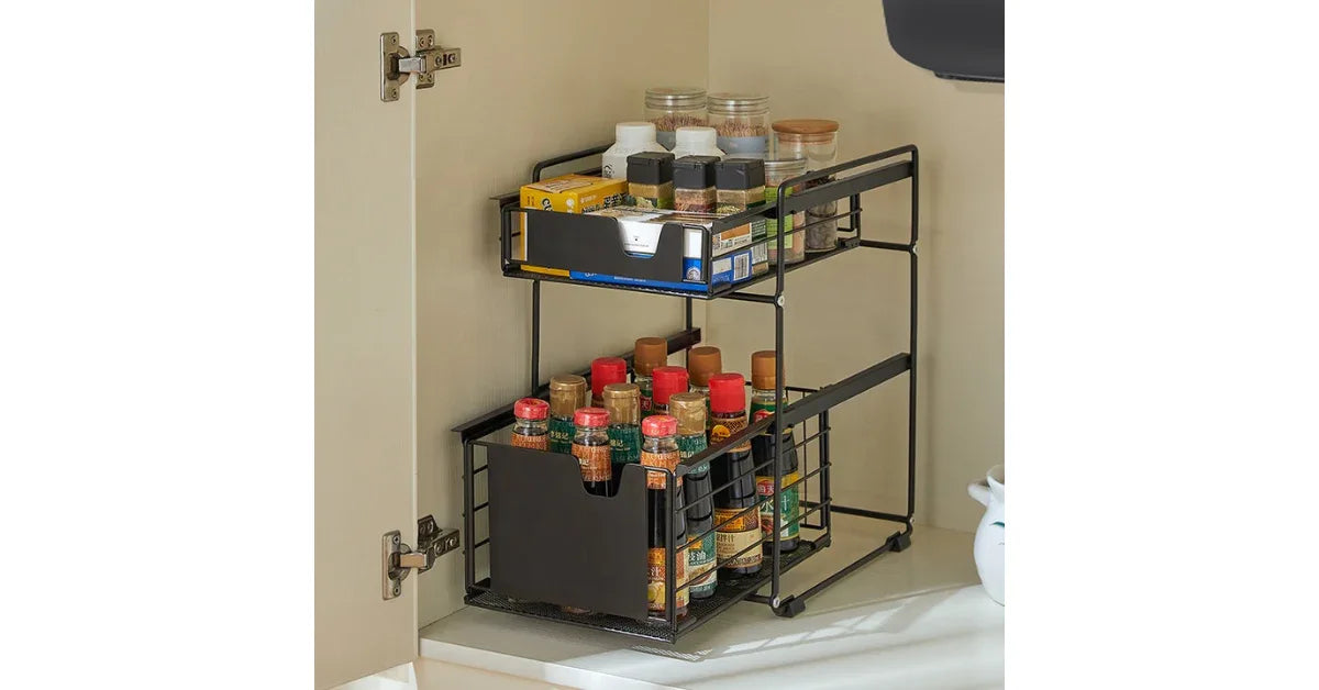 Multi-Functional Drawer Foldable Spice Rack – Kitchen Organizer - vitaliqa