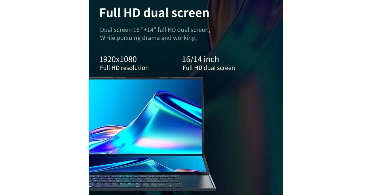 Premium Dual Screen Core i9 Refurbished Laptop – 16.1″ + 14.1″ Touchscreen, 16GB RAM, - vitaliqa