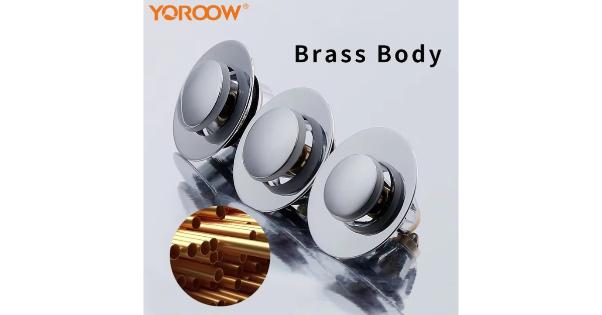 chrome plated brass sink stopper close up