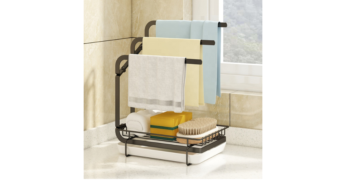 Standing type sink caddy storing sponges and scrubbers