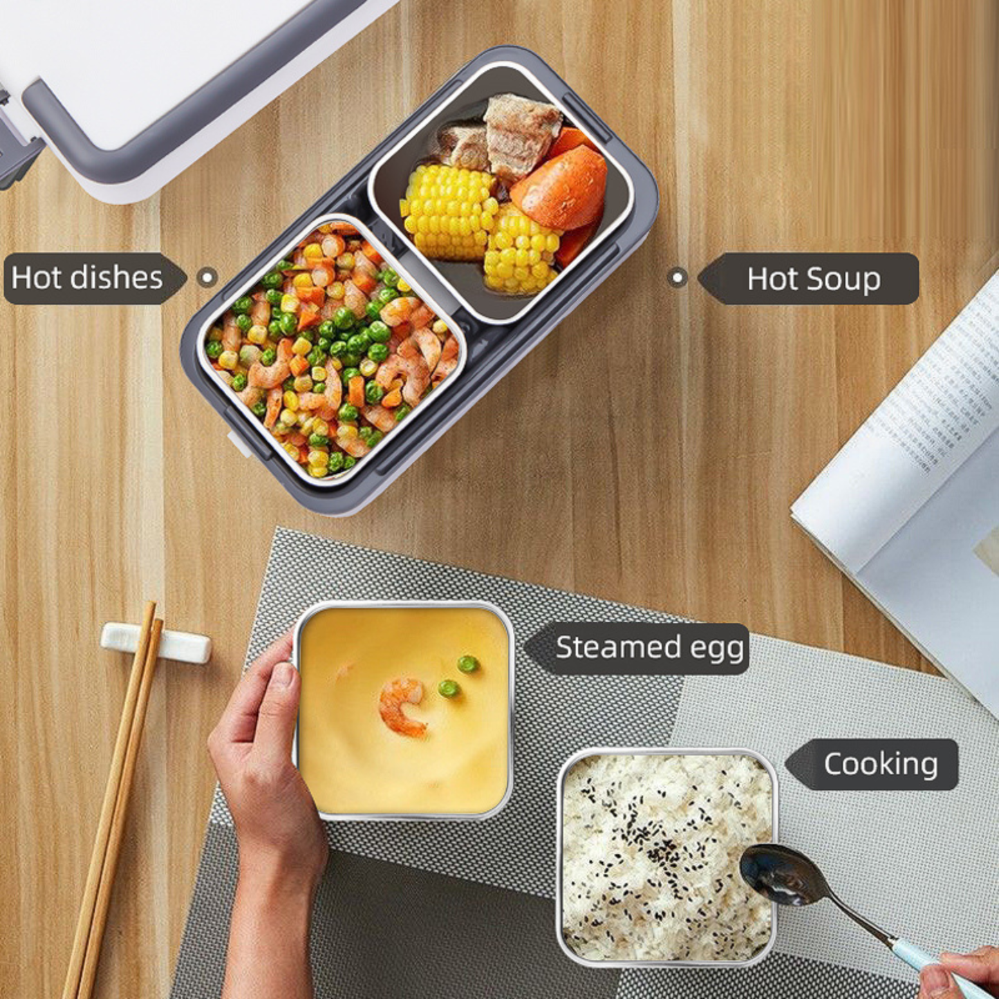 Electric lunch box food heater for office