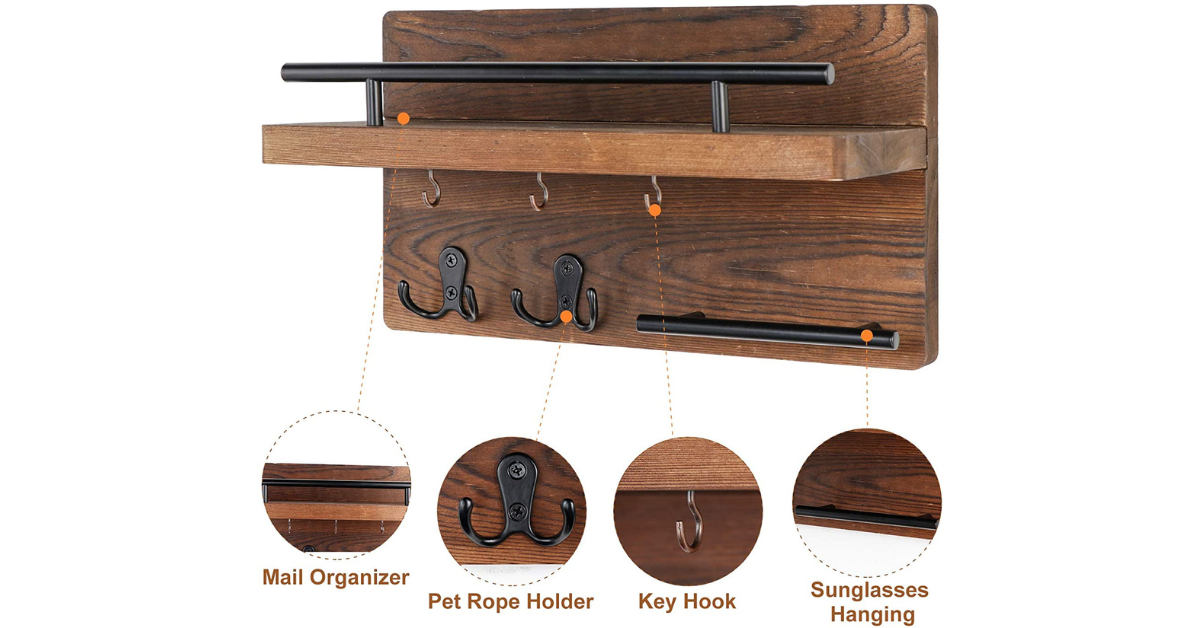 wall mail organizer with shelf