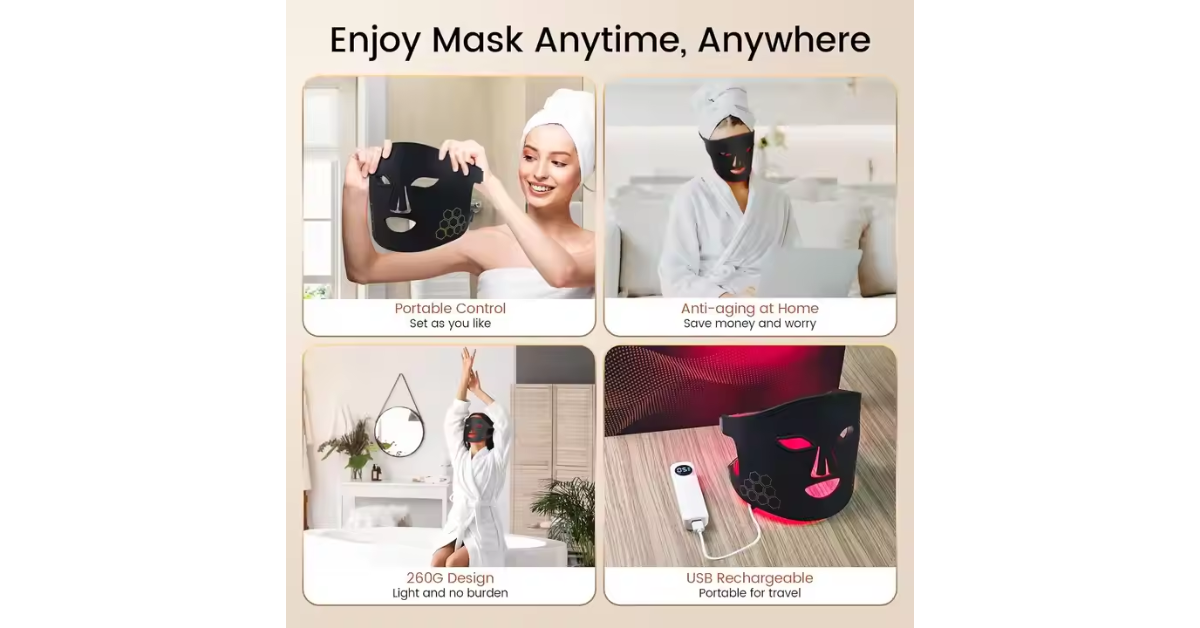 Ergonomic LED mask for skin rejuvenation